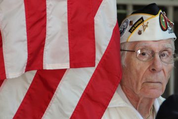  Pearl Harbor Survivor Alexander R. Horanzy attends a memorial ceremony in Philadelphia in 2012. (NewsWorks file photo) 