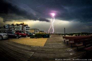  A July 2013 thunderstorm over Ocean Grove, NJ. (Photo: Chris Spiegel/BlurRevision.com) 