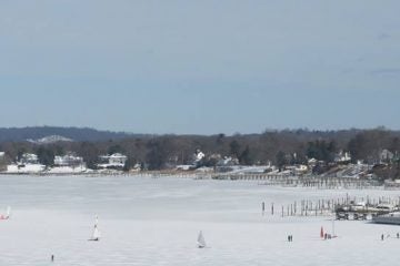  Ice boating on the Navesink River off Red Bank Sunday morning. (Photo: Gordon Burroughs via Jersey Shore Hurricane News)  