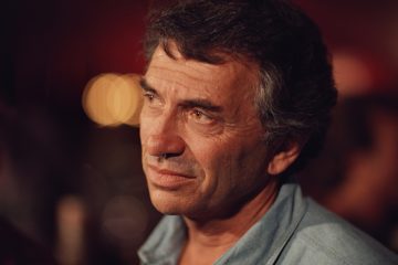 Bill Graham between takes during the filming of ''A 60s Reunion with Bill Graham: A Night at the Filmore'' at Filmore Auditorium in San Francisco in 1986. (Courtesy of Ken Friedman)