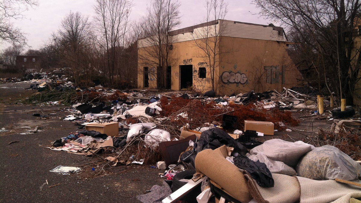 With  $200,000 grant for the Environmental Protection Agency, Camden officials intend to clean up and restore the neighborhood where this abandoned building stands. (Steve Trader/WHYY) 