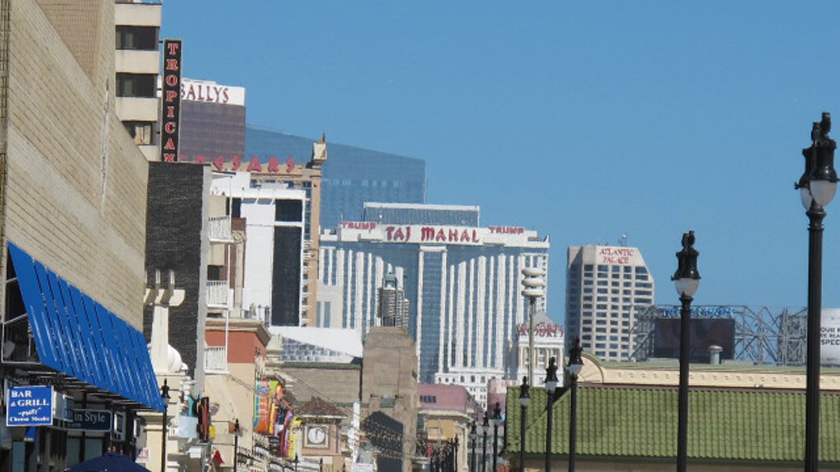 Casinos are seen along the Atlantic City boardwalk. (Phil Gregory/WHYY) 