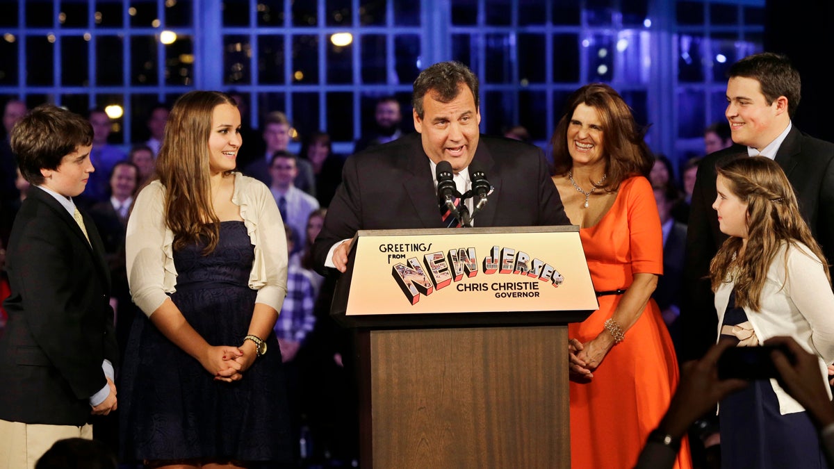  Surrounded by his wife and four children after winning re-election last year, New Jersey Gov. Chris Christie has been honored as a 'Father of the Year' by the National Father's Day/Mother's Day Council. (AP file photo/Mel Evans)  