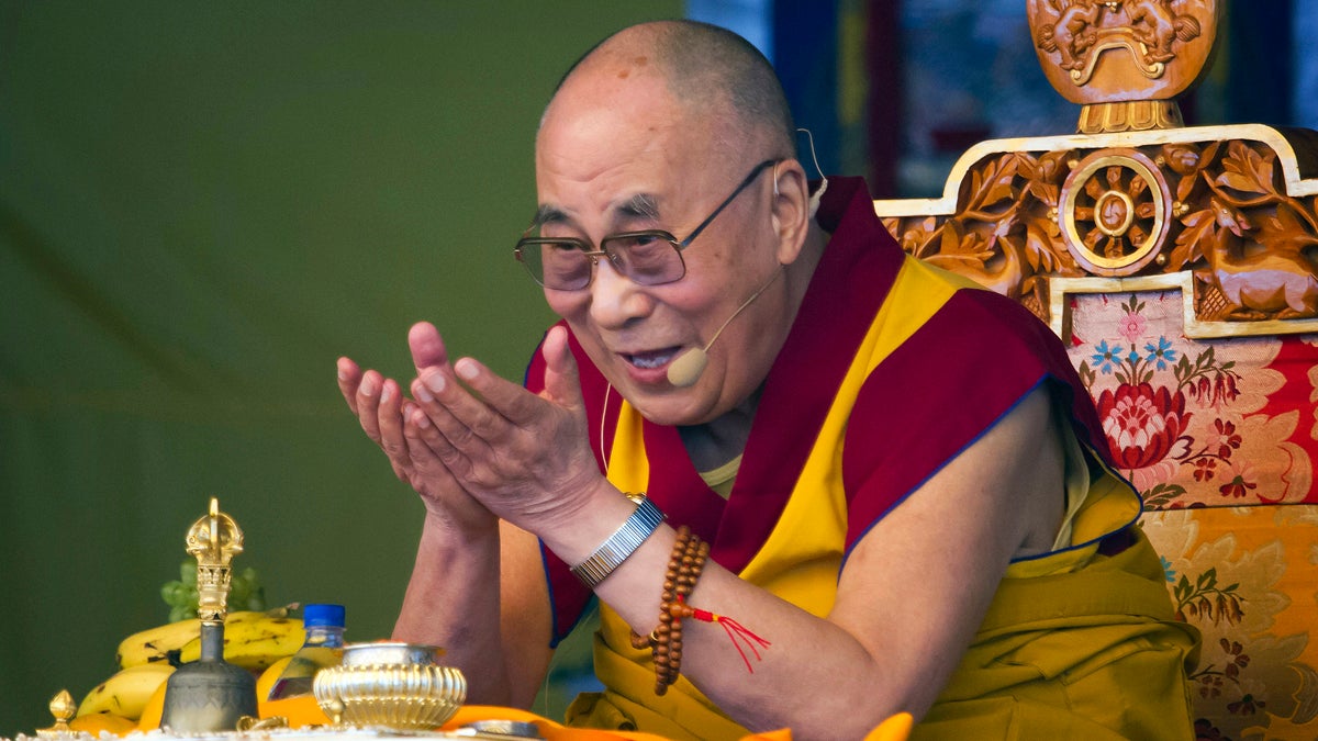  Tibetan spiritual leader the Dalai Lama gestures as he talks during a special ritual ceremony at the Tibetan Children's Village School in Dharmsala, India, last month. He will be in Philadelphia in October to accept the National Constitution Center's Liberty Award. (AP photo, file) 