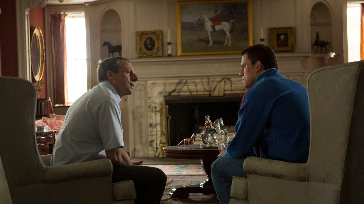  This image released by Sony Pictures Classics shows Steve Carell, left, and Channing Tatum in a scene from 'Foxcatcher.' (AP Photo/Sony Pictures Classics, Scott Garfield) 