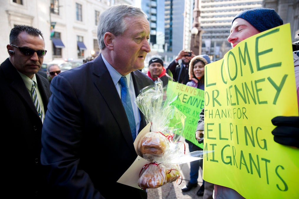  Mayor Jim Kenney speaks at the annual luncheon of the Greater Philadelphia Chamber of Commerce. (Emma Lee/WHYY) 