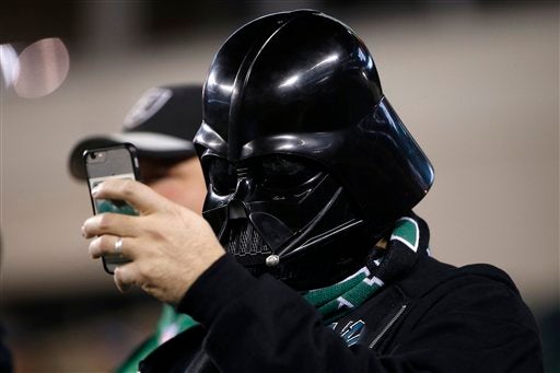  A fan dresses as Darth Vader for last Sunday's Eagles game.(AP Photo/Matt Rourke) 