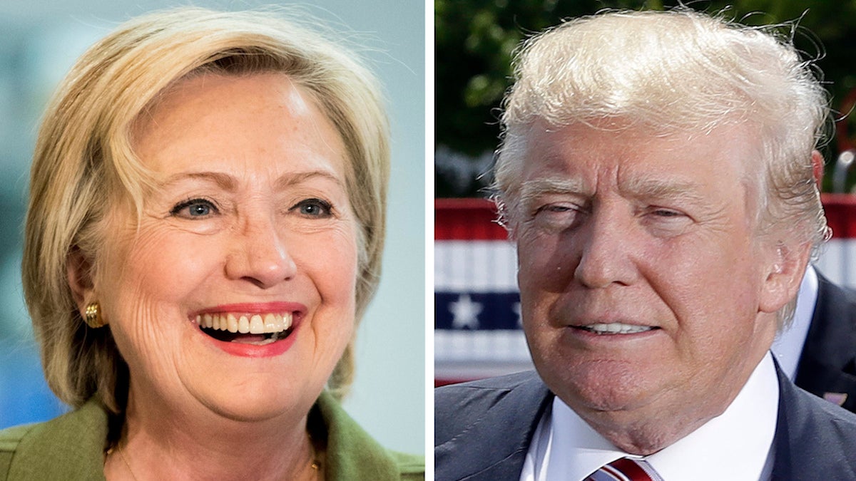 Democratic presidential candidate Hillary Clinton and Republican presidential candidate Donald Trump in 2016 photos. (AP Photo)