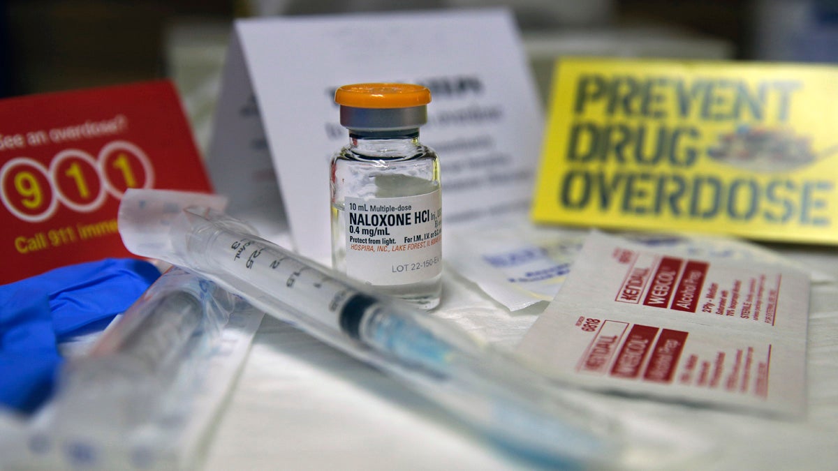  A kit with naloxone, also known by its brand name Narcan, is displayed at the South Jersey AIDS Alliance in Atlantic City, N.J. on Wednesday, Feb. 19, 2014.  (AP Photo/Mel Evans) 