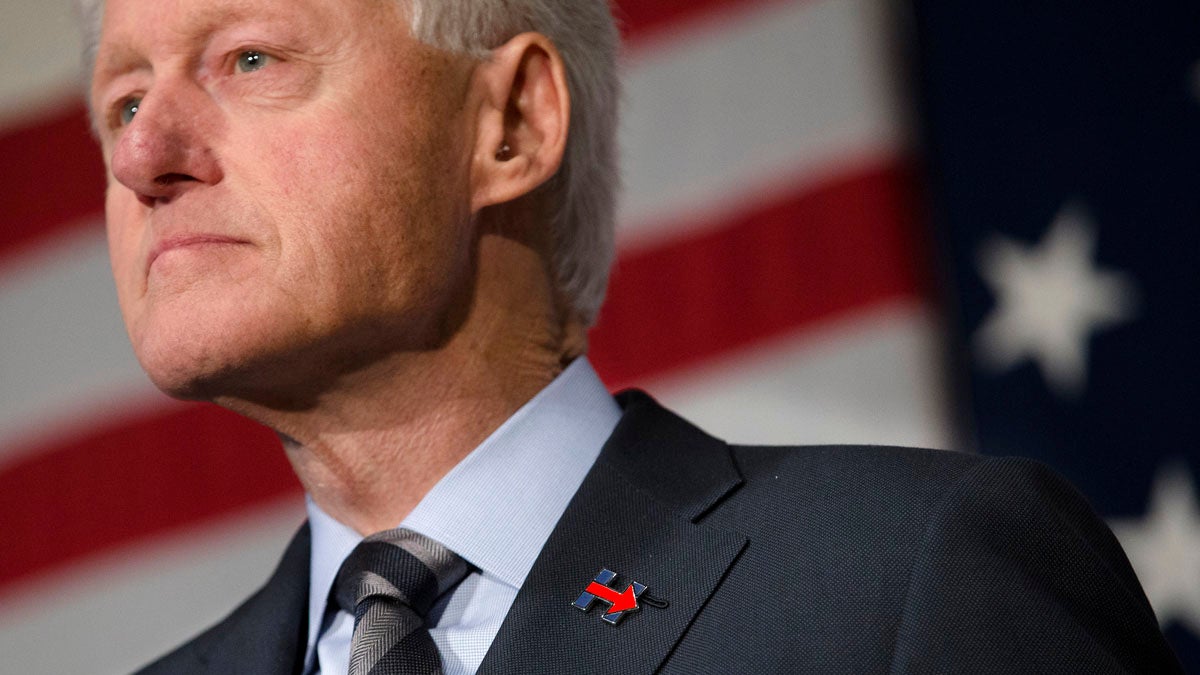 Protesters interrupted a speech by former President Bill Clinton