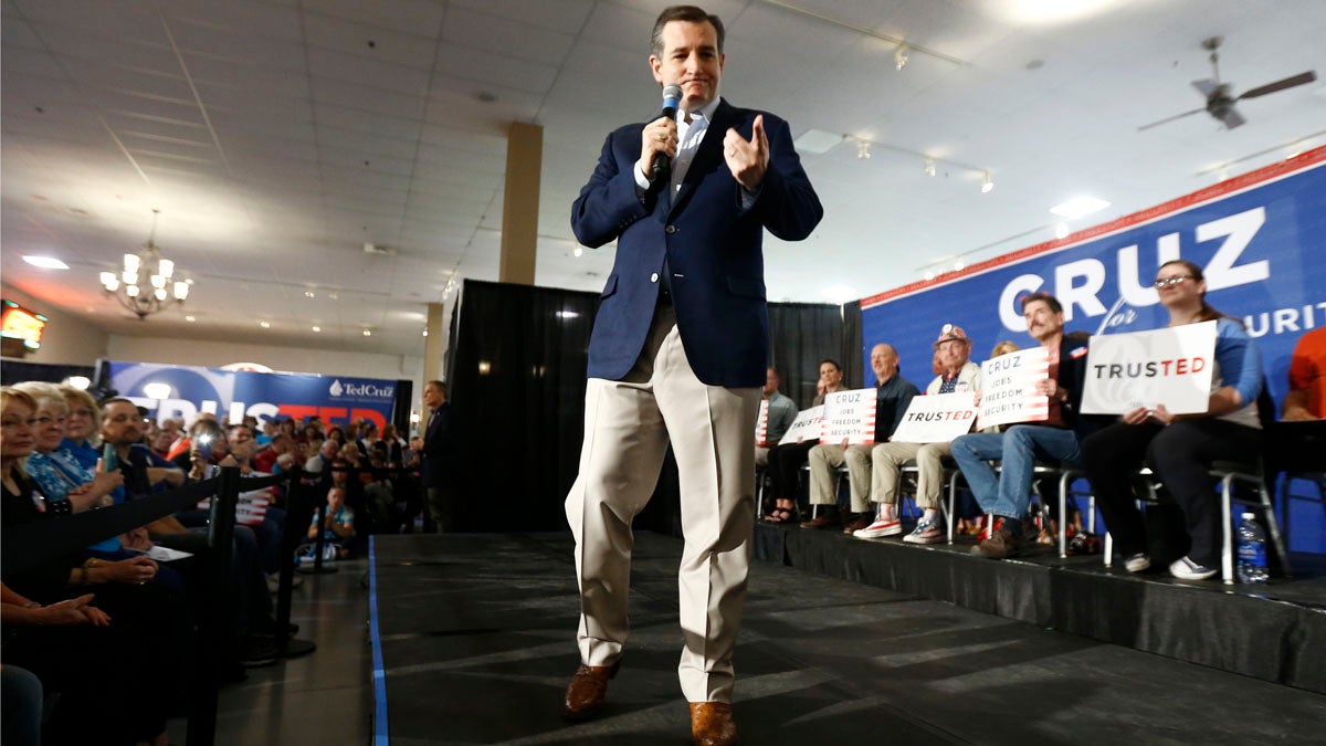 Republican presidential candidate Sen. Ted Cruz of Texas speaks during a rally
