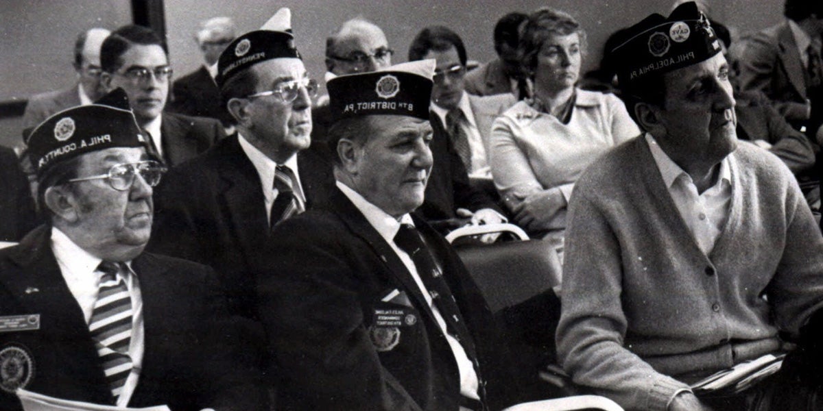  American Legion members attend a consumer protection subcommittee hearing on Legionnaires' disease in November 1976 in Philadelphia. By mid-August 1976, 34 poeple were dead and more than 180 sickened by the illness that news reporters quickly dubbed 'Legionnaires' disease.' (AP file photo) 