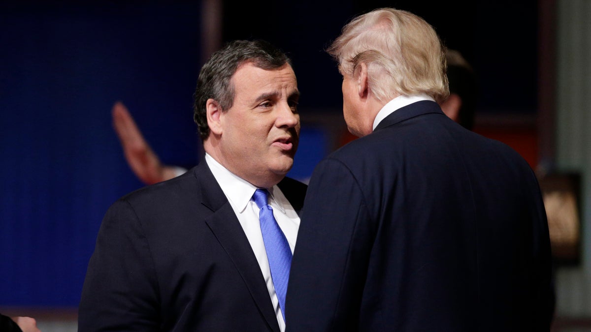 New Jersey Gov. Chris Christie has endorsed  Donald Trump in his bid for the Republican presidential nomination. (AP Photo/Chuck Burton)