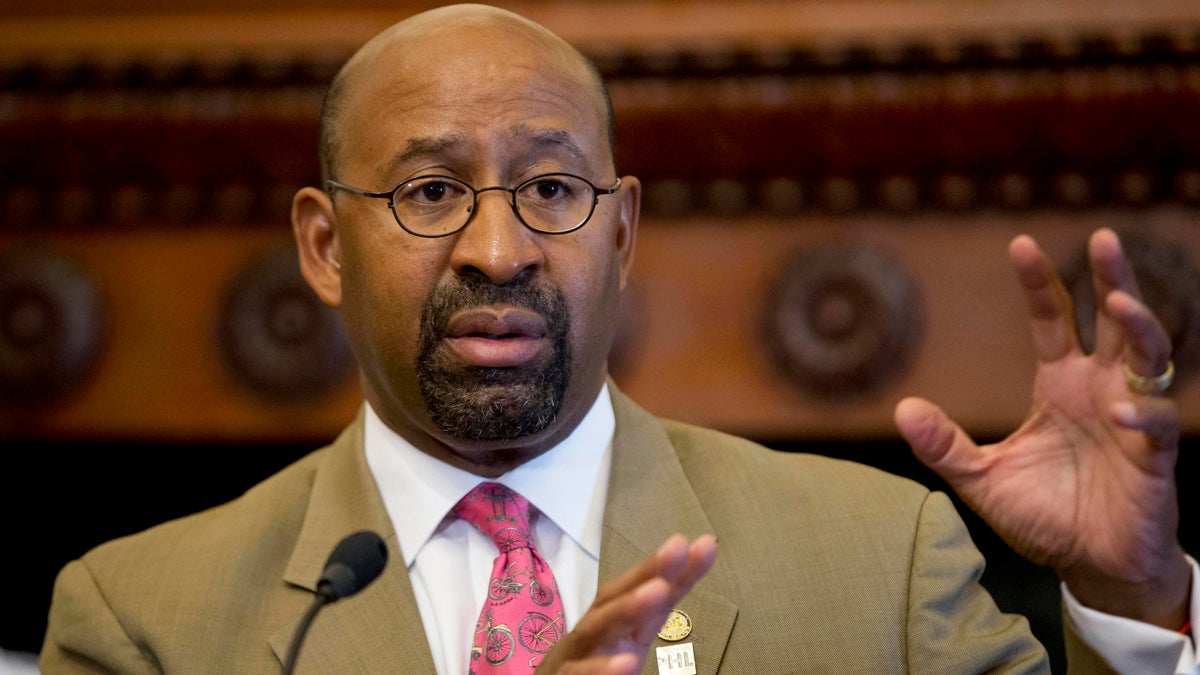  Philadelphia Mayor Michael Nutter discuses  plans for Pope Francis' scheduled visit to the city. (AP photo/Matt Rourke) 