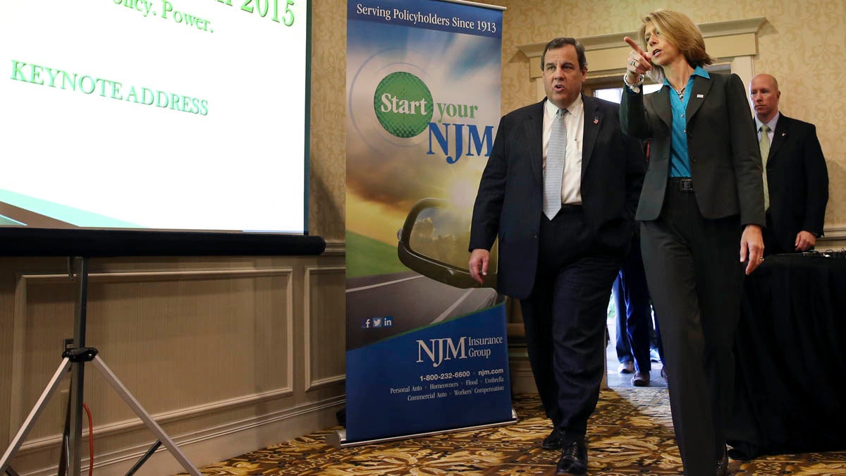  Michele S. Siekerka, president and CEO of The New Jersey Business & Industry Association, leads New Jersey Gov. Chris Christie to a New Jersey Business and Industry event last week in East Windsor. She says a constitutional amendment under consideration the Legislature would hurt taxpayers. (AP Photo/Mel Evans) 