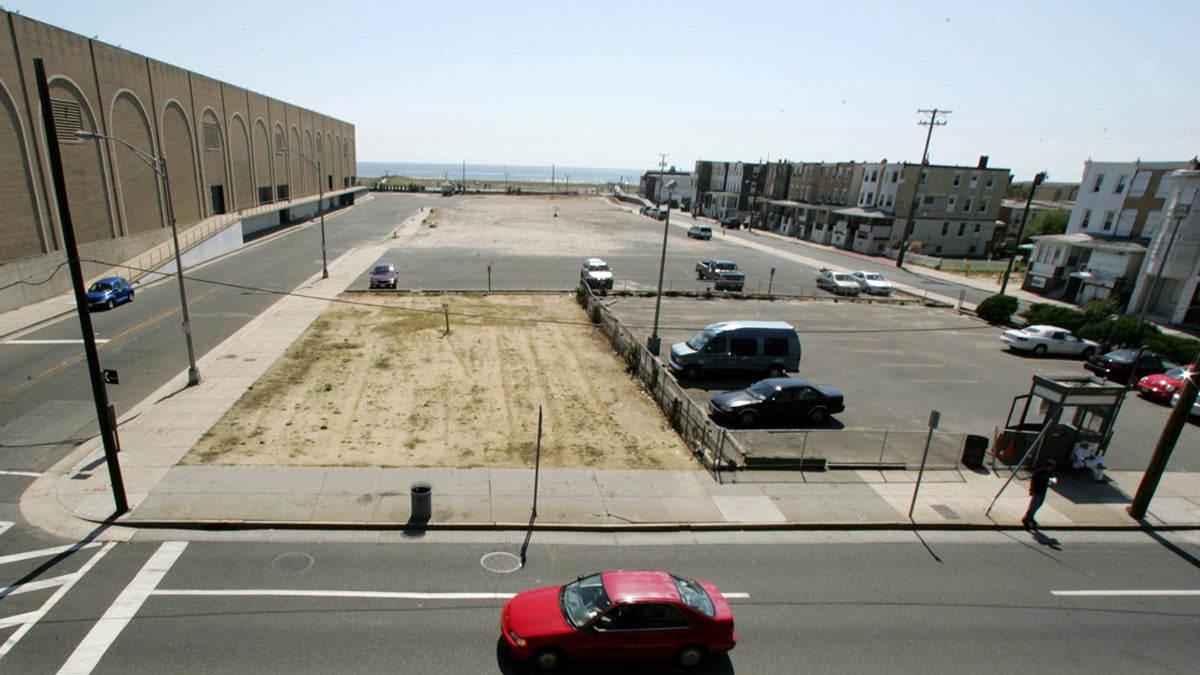  Cars drive by a vacant 2.5-acre lot in Atlantic City, N.J. (Mel Evans/AP Photo) 