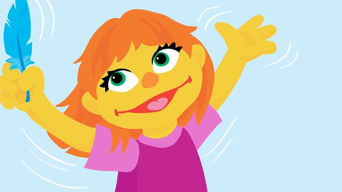  This image provided by Sesame Workshop shows an illustration of a preschooler with autism named Julia from 'Sesame Street and Autism: See Amazing in All Children.' The character is being introduced as part of an initiative to take the stigma out of autism. Julia will be included in digital and printed story books featuring Sesame Workshop characters including Elmo and Abby. (Marybeth Nelson/Sesame Workshop via AP) 