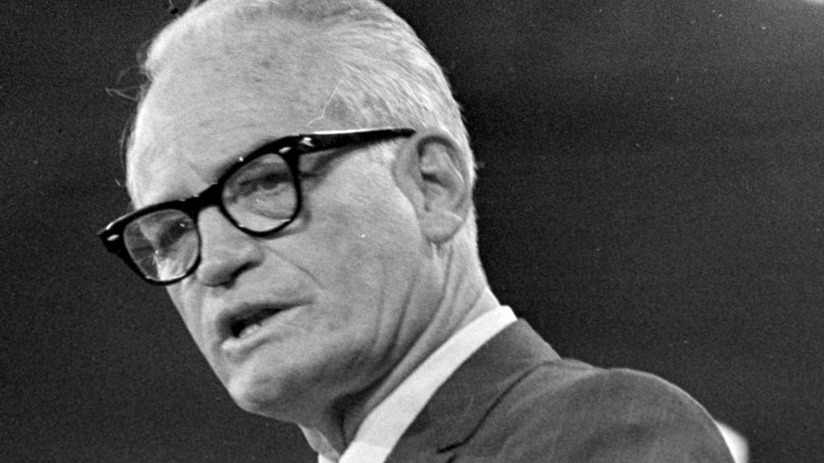  In this Aug. 6, 1968 black-and-white file photo, 1964 Republican presidential candidate, Barry Goldwater, addresses the Republican National Convention in Miami Beach. (AP Photo/File 