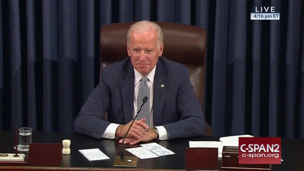 This image provided by C-SPAN2 shows Vice President Joe Biden listening in the Senate Chamber on Capitol Hill in Washington