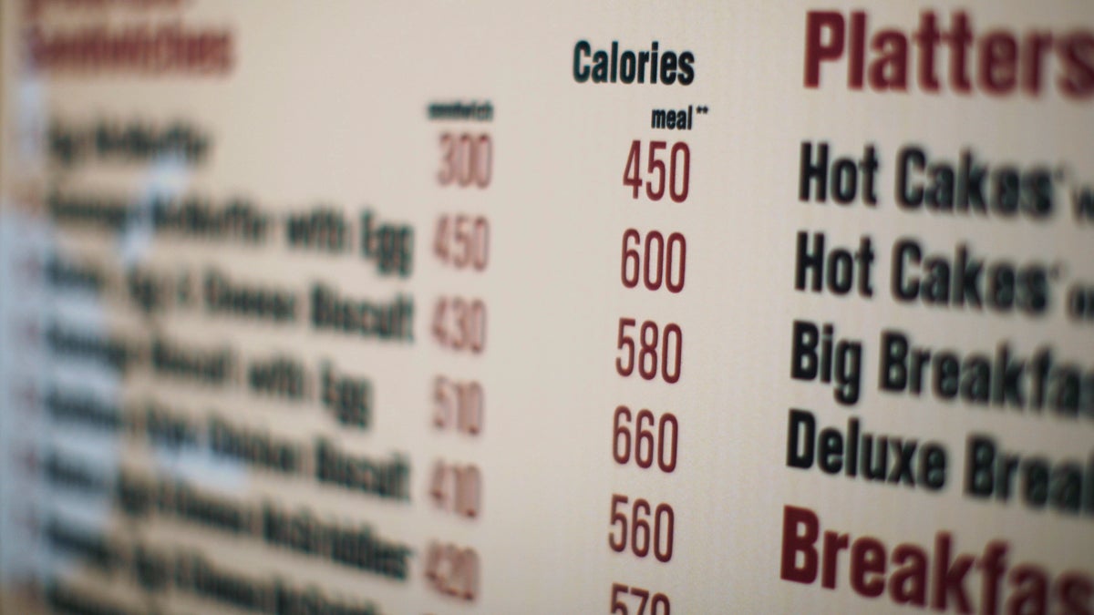  A McDonalds drive-thru menu printed with calorie counts for each food item (Ed Ou/AP Photo, file) 