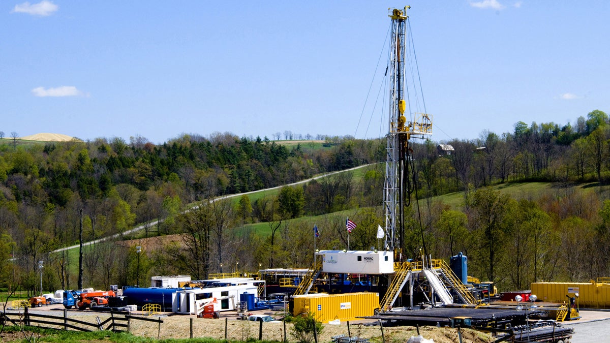  In this April 23, 2010 file photo, a Chesapeake Energy natural gas well site is seen near Burlington, Pa. (Ralph Wilson/AP Photo, file) 