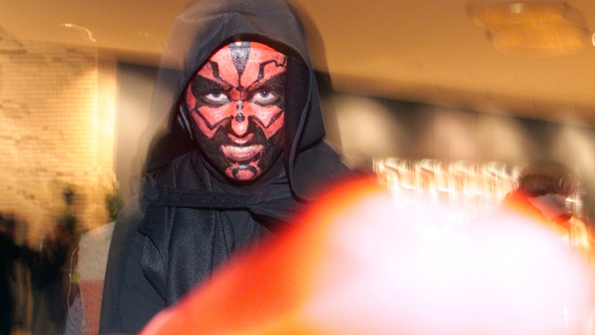  Adrian Jankowski, 17, at the 'Star Wars-Episode 1' midnight premier in Berlin in 1999 dressed like Darth Maul (Markus Schreiber/AP Photo) 