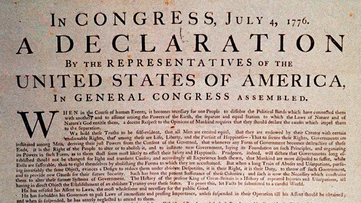  A 1776 copy of the Declaration of Independence, shown in this undated handout photograph. (AP Photo) 