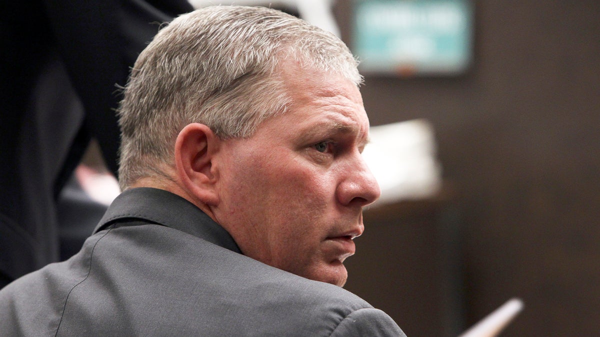  Former Philadelphia Phillies outfielder Lenny Dykstra is seen during his sentencing for grand theft auto in the San Fernando Valley section of Los Angeles on Monday, March 5, 2012. Dykstra was sentenced Monday to three years in state prison in a grand theft auto case. (Nick Ut/AP Photo) 