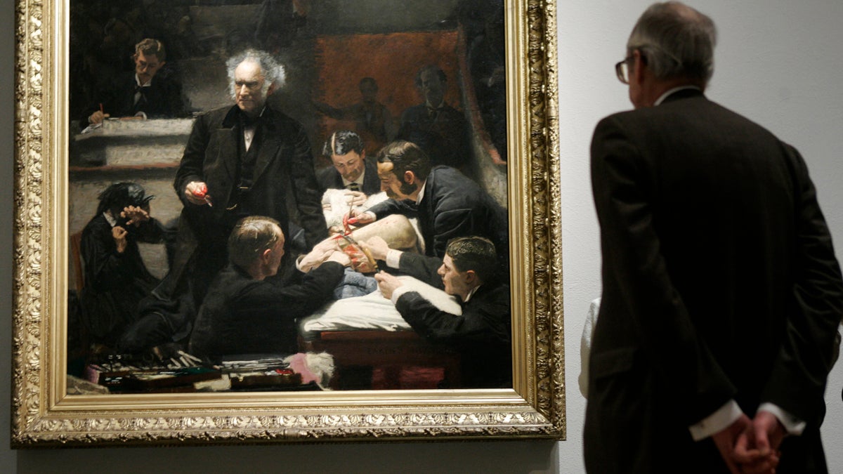  A person views Thomas Eakins' 'The Gross Clinic' at the Philadelphia Museum of Art in Philadelphia, on Jan. 5, 2007. Saint Charles Borromeo Seminary of the Philadelphia Archdiocese plans to sell five portraits of early 20th century religious leaders by Eakins on the open market. (Matt Rourke/AP Photo) 