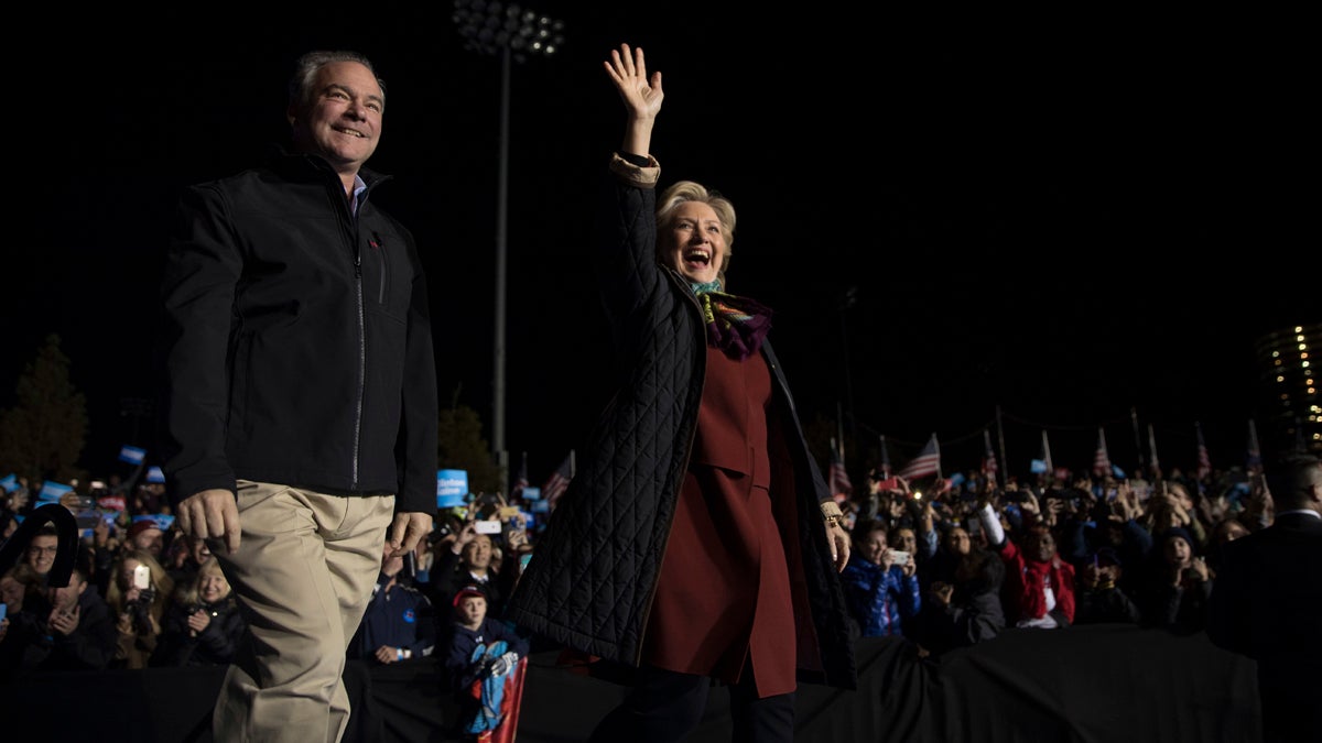 Democratic presidential candidate Hillary Clinton and vice presidential candidate Sen. Tim Kaine