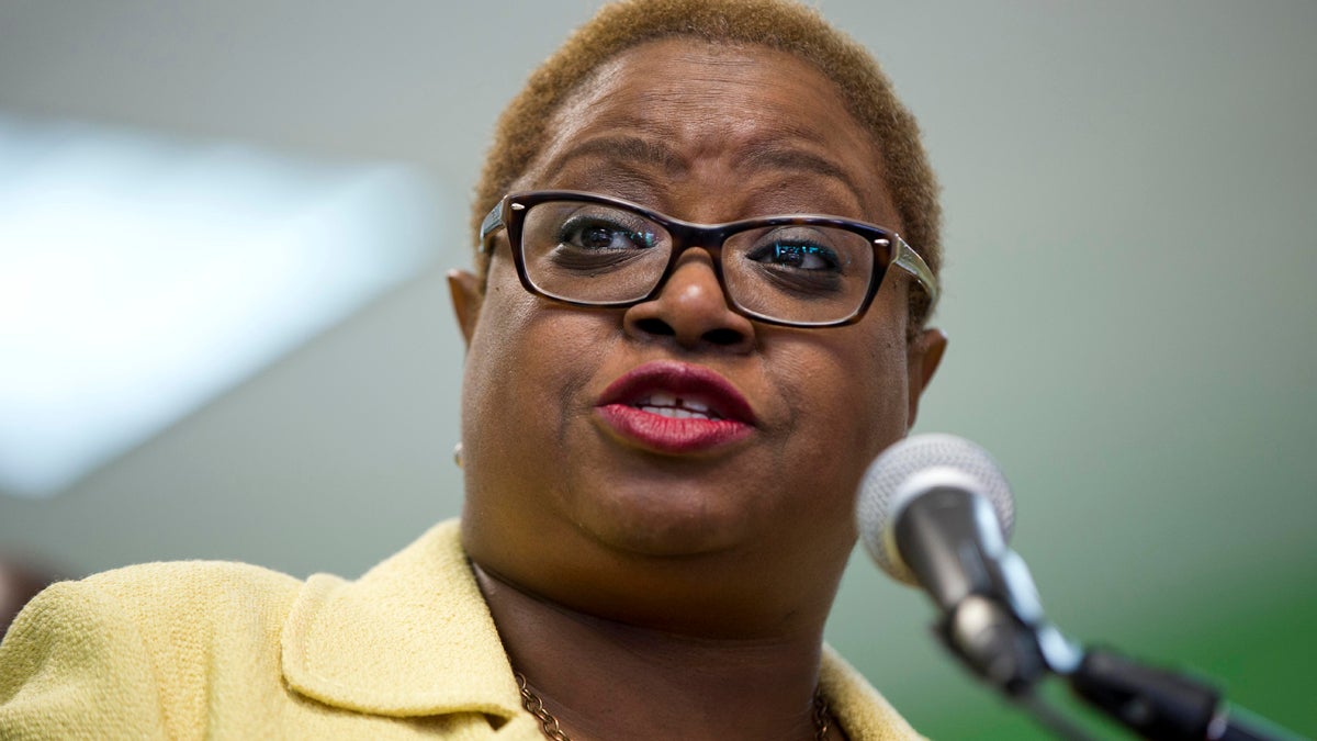 Chief Executive Officer of the Democratic National Convention Committee The Rev. Leah Daughtry speaks about the 2016 Democratic National Convention during a news conference