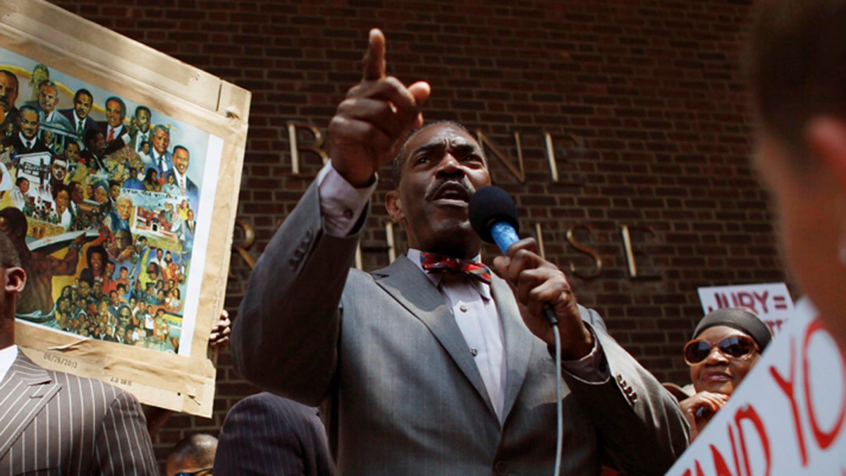  Minister Rodney Muhammad pictured here during the 'Justice for Trayvon' rally, Saturday July 20, 2013, outside the federal courthouse in Philadelphia. (Joseph Kaczmarek/AP Photo) 