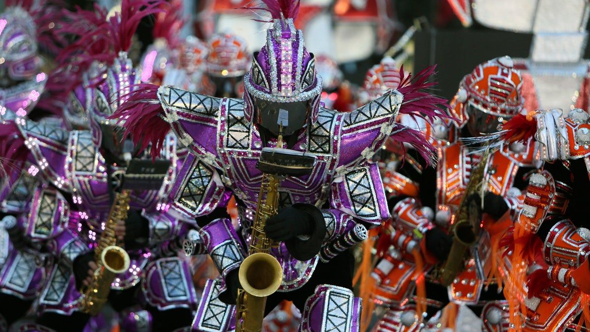 Members of the Fralinger String Band perform during the 115th annual Mummers Parade in Philadelphia