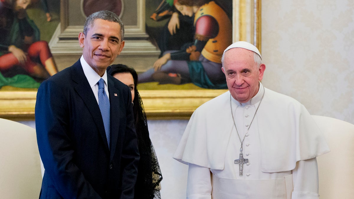  President Barack Obama meets with Pope Francis in 2014 at the Vatican. (Pablo Martinez Monsivais/AP Photo) 