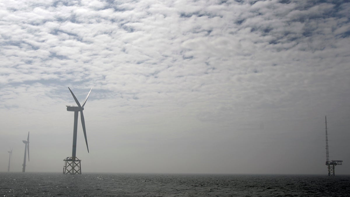  The first German windmill offshore  power plant in the North Sea is seen in 2010. New Jersey utilities have capitalized on cheap natural gas to lower the state's energy costs, but critics say it has fallen behind in offshore wind. (Frank Augstein/AP Photo) 