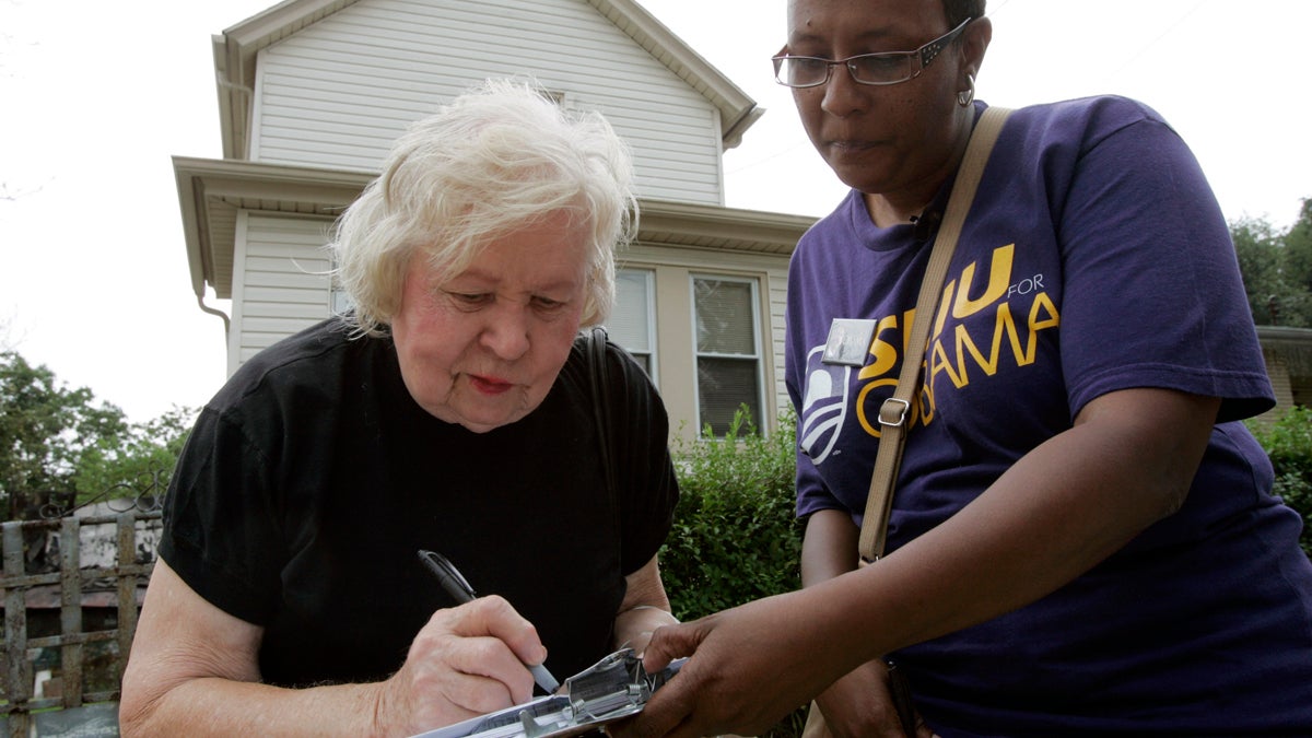  A Pennsylvania resident fills out a voter registration form outside a senior citizen's home (Keith Srakocic/AP Photo, file) 