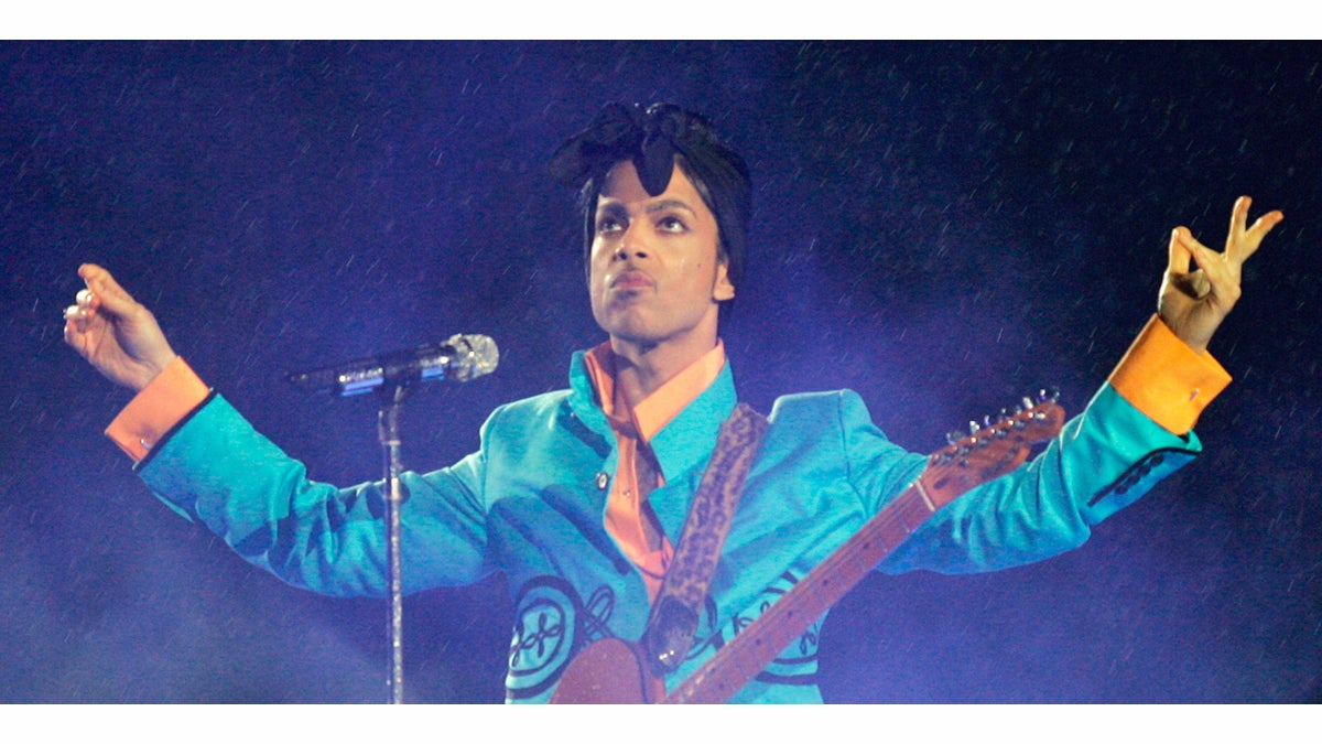 Prince performs during the halftime show at the Super Bowl XLI football game at Dolphin Stadium in Miami on Sunday