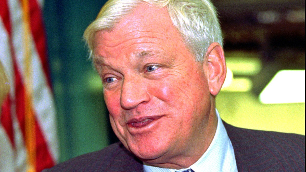  Richard Mellon Scaife, owner and publisher of the Tribune Review newspapers in Pittsburgh and Greensburg, Pa., greets visitors as they enter the paper's new facility in Warrendale, Pa. in this file photo from the dedication of the building on Oct. 23, 1997. Scaife, who spent millions investigating Clinton, said the two had a long lunch over the summer and that he found the ex-president to be charismatic. Scaife made the remarks in an interview with Vanity Fair, his first interview in eight years, according to the magazine. (Keith Srakocic/AP Photo, file) 