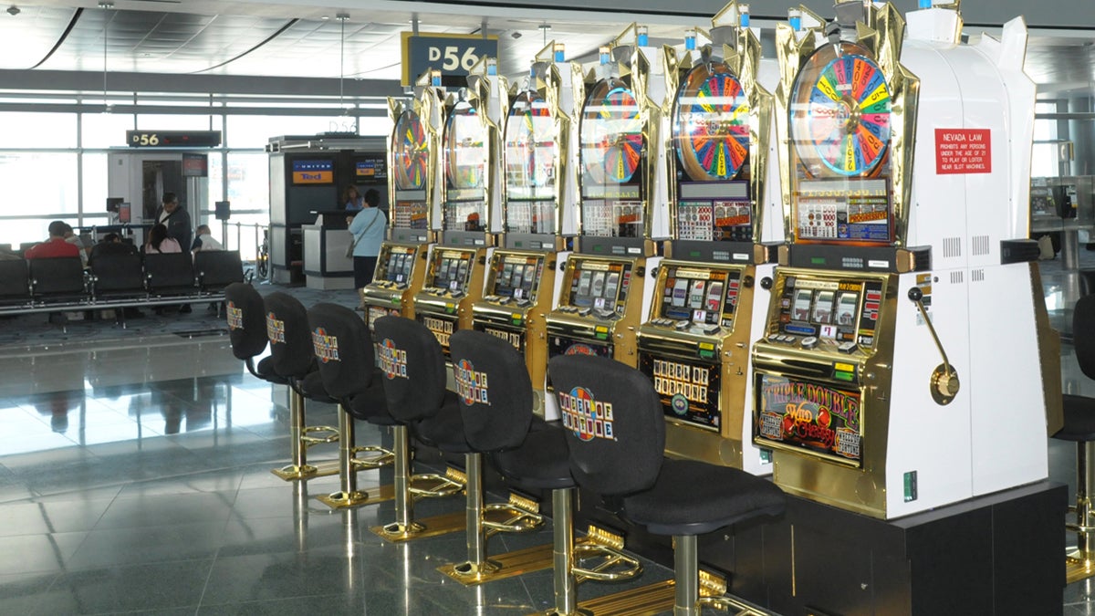  This undated photo shows some of the nearly 1,300 slot machines at McCarran Airport in Las Vegas. (AP Photo/Las Vegas News Bureau,Darrin Bush) 