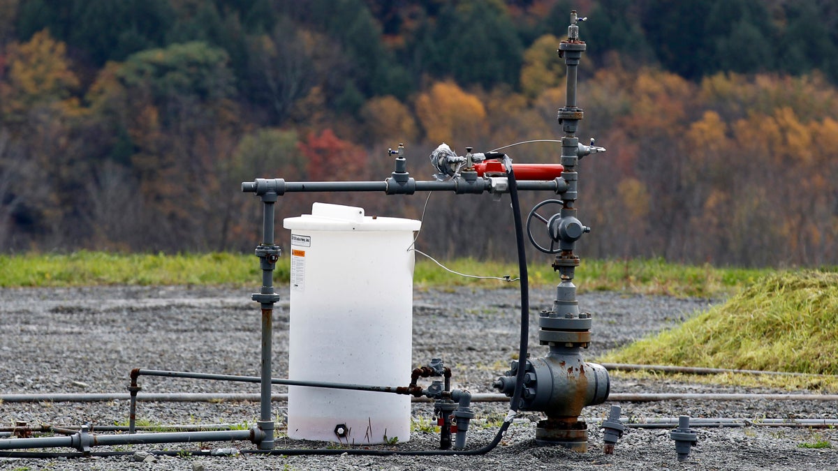  The well head for a gas well is seen in Dimock, Pa. State regulators blame faulty gas wells drilled by Cabot Oil & Gas Corp for leaking methane into the groundwater in Dimock, Pa. It was the first serious case of methane migration related to the Pennsylvania 3-year-old drilling boom, raising fears of potential environmental harm throughout the giant Marcellus Shale gas field. (Alex Brandon/AP Photo) 