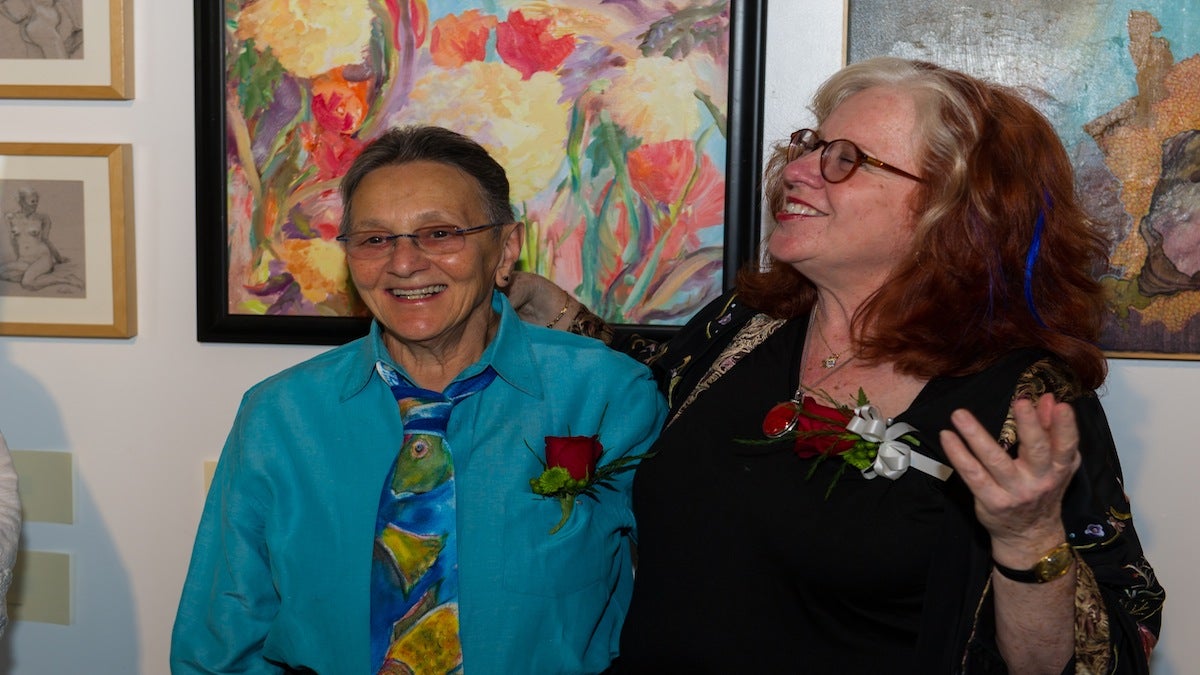  A photo of Arleen Olshan (left) and Linda Slodki (right) on their wedding day. (Courtesy of Arleen Olshan and Linda Slodki) 