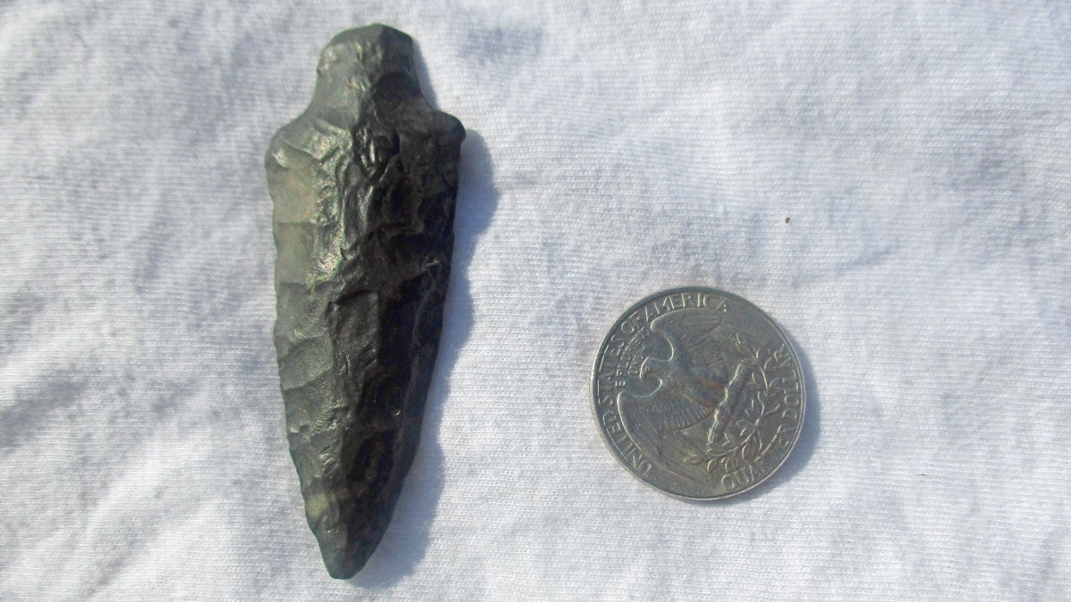 This arrowhead was found in November at the bay at Cape May Point