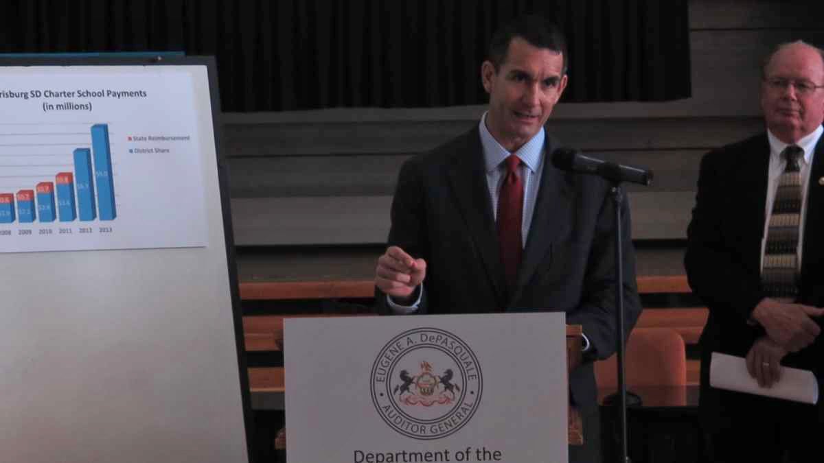  Pennsylvania Auditor General Eugene DePasquale reviews audit results at Harrisburg School District's Lincoln building. (Emily Previti/WITF) 
