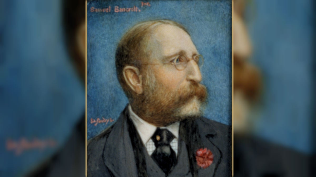  Portrait of Samuel Bancroft Jr., c. 1909 byWinifred Sandys (1875-1944).Watercolor on ivory(image courtesy Del. Art Museum) 
