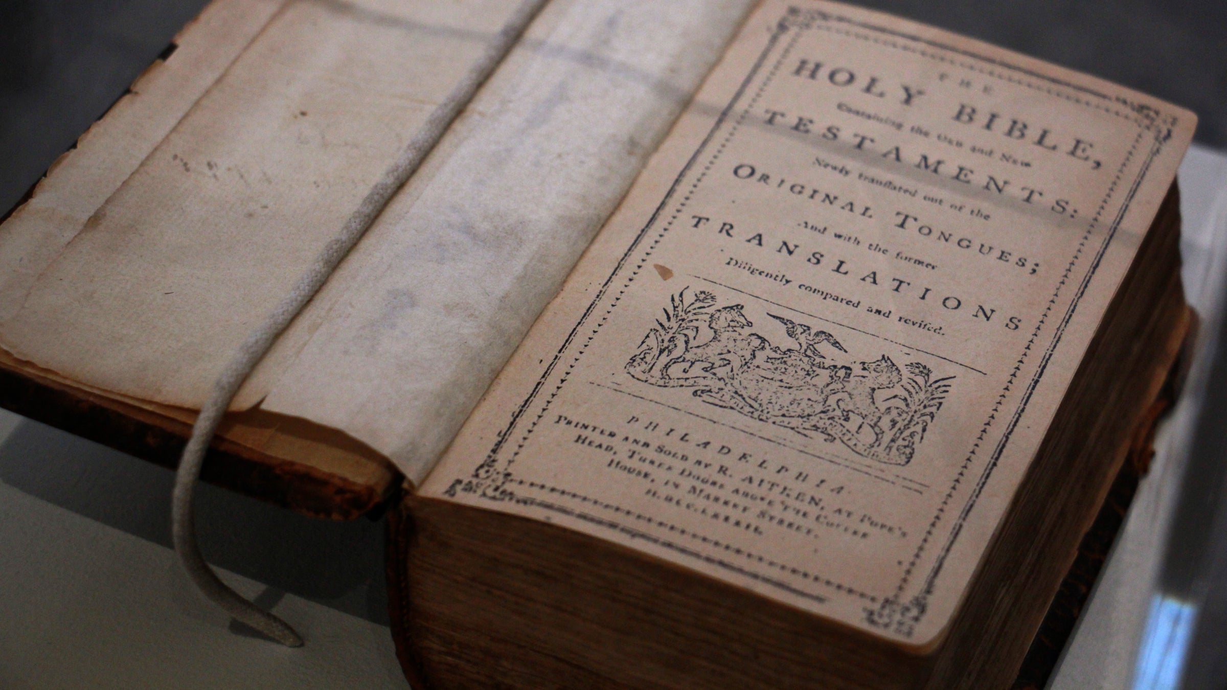 On display is the first English Bible printed in America