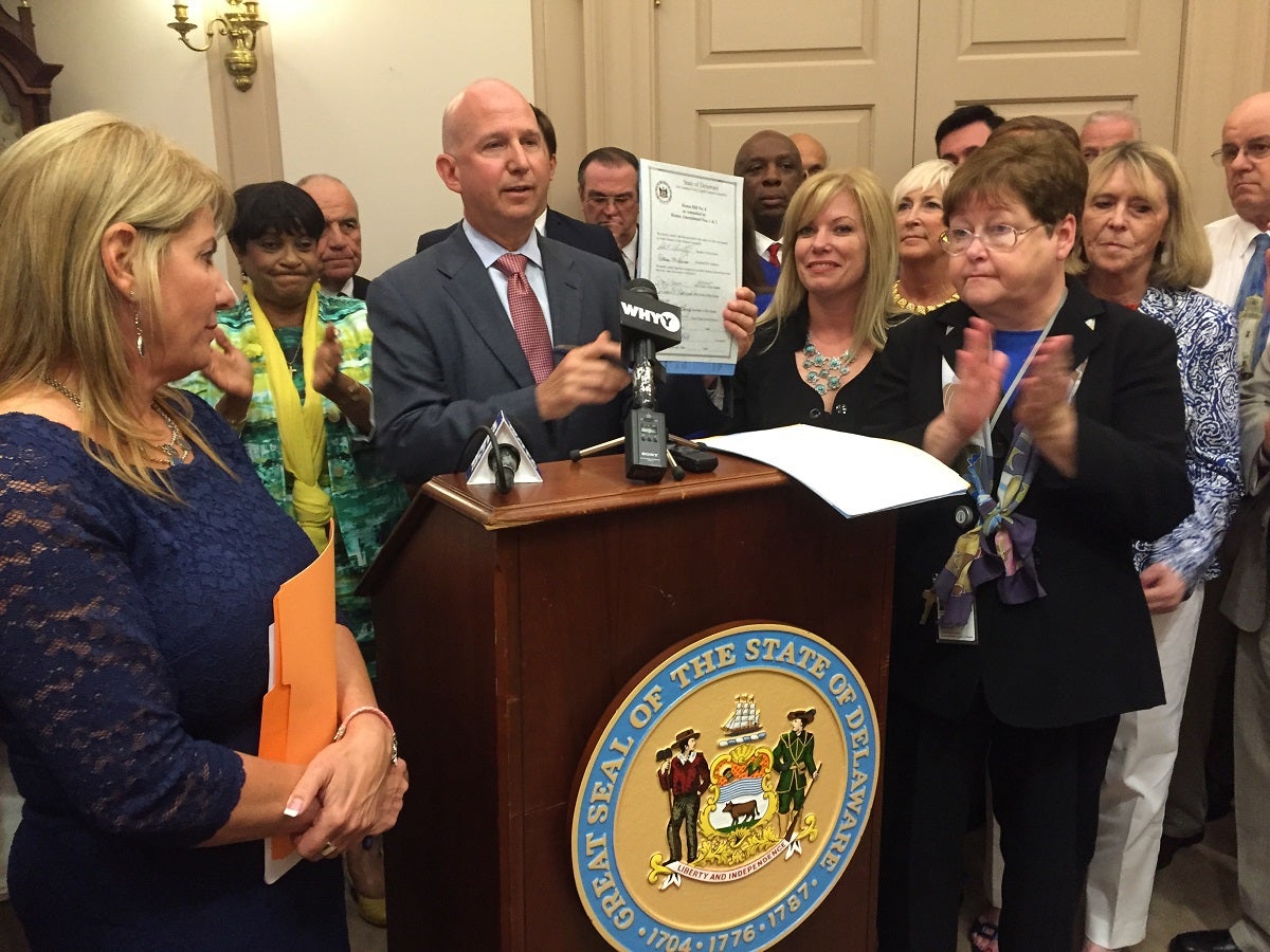  Delaware took steps to advance women’s rights Tuesday when Gov. Jack Markell signed six pieces of legislation aimed at economic, health and legal equality. (Newsworks/Zoe Read) 