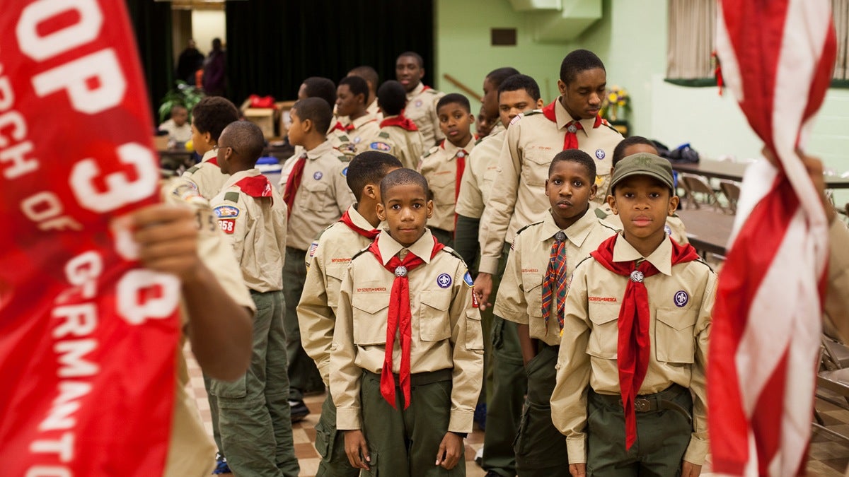 Germantown Boy Scout troop will march in its second 'moment in history' inaugural parade (Jan. 18, 2013): Boy Scout Troop 358 marched in President Obama's Inaugural Parade for the second time while also celebrating its 60th anniversary this year. (Brad Larrison/for NewsWorks) 