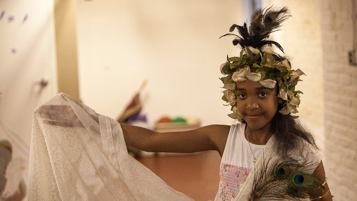  Fourth grader Marina Patterson portrayed Greek goddess Harrah. (Brad Larrison/for NewsWorks) 