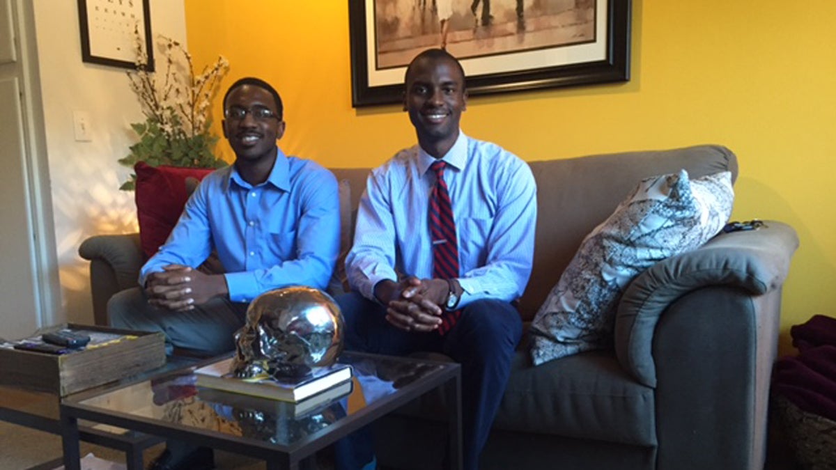 Jeffrey Okonye and Oviea Akpotaire are fourth-year medical students at UT Southwestern. (Lauren Silverman/KERA)