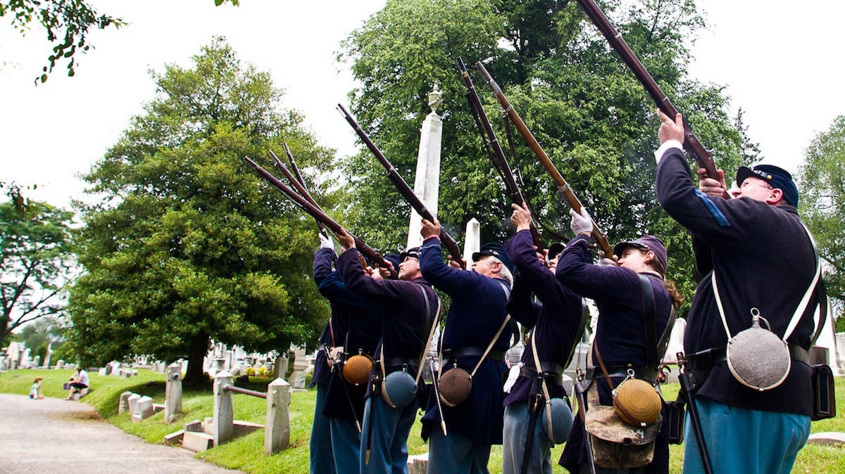  The 71st Pennsylvania Infantry Volunteers at Laurel Hill Cemetery on Memorial Day 2012. (Brad Larrison/for NewsWorks) 